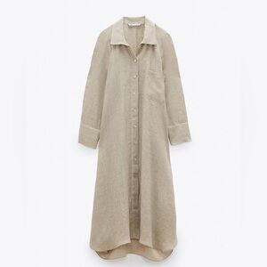 Zara linen shirt dress